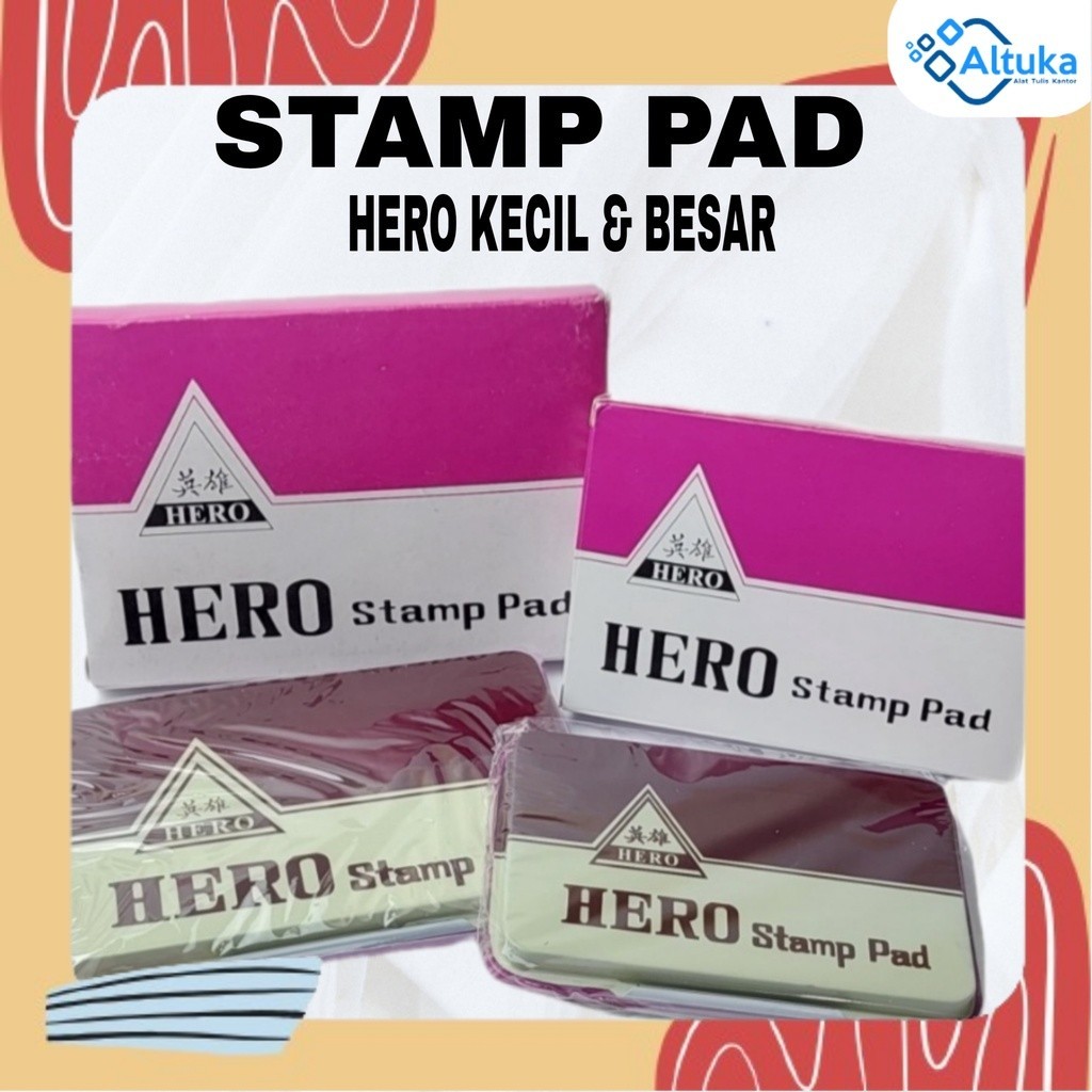 

Stamp Pad / Bantalan Stempel / Bak Stempel + Tinta Hero Kecil dan Besar