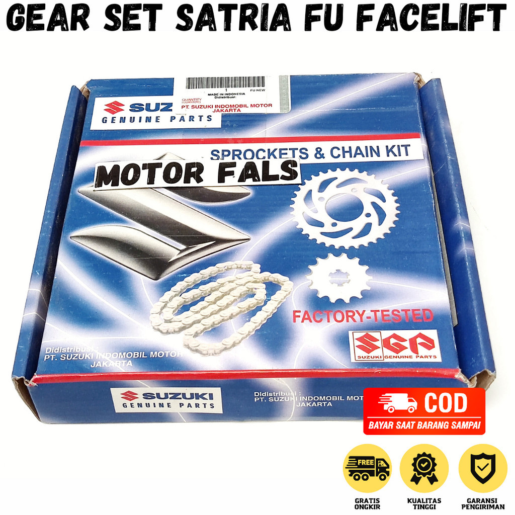Gear Set Satria Fu Facelift / Rantai Satria FU Full Set / Gear Satria Fu 150 / Gir Satria FU 150 / G