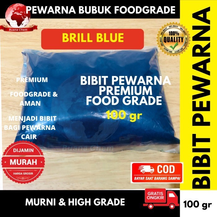 

Pewarna Makanan Bubuk Biru 100 gr/ Pewarna Brill Blue Light Food Grade