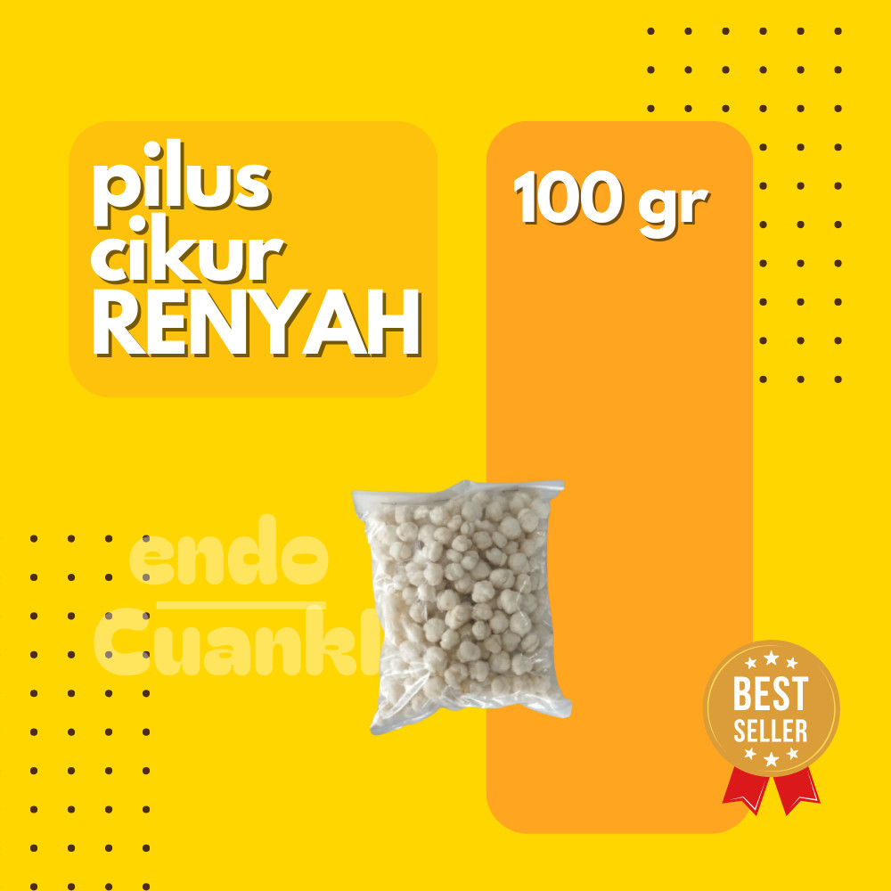 

100 Gr PILUS CIKUR RENYAH tidak Keras, Empuk, Ngepros Rasa KENCUR TIKTAK Topping Baso Aci, Cuanki