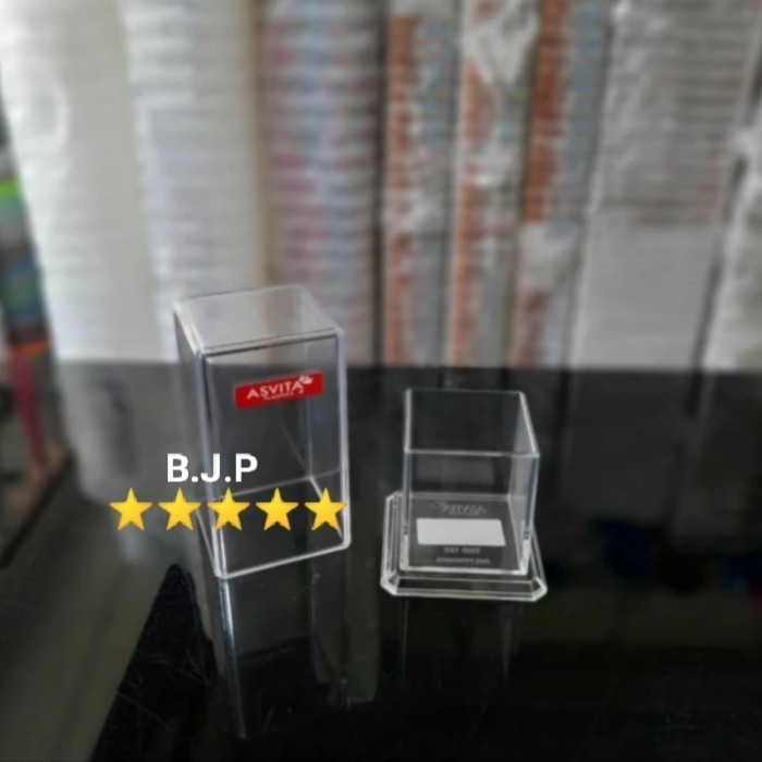 Tempat Tusuk Gigi Segi Model Kotak Bahan Akrilik/ Merek Asvita