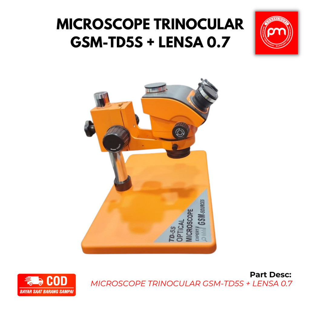 MICROSCOPE TRINOCULAR GSM-TD5S + LENSA 0.7