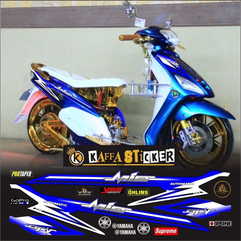 VARIASI POLET Sticker Striping Variasi Mio Smile - Striping Mio Smile polet biru POLET