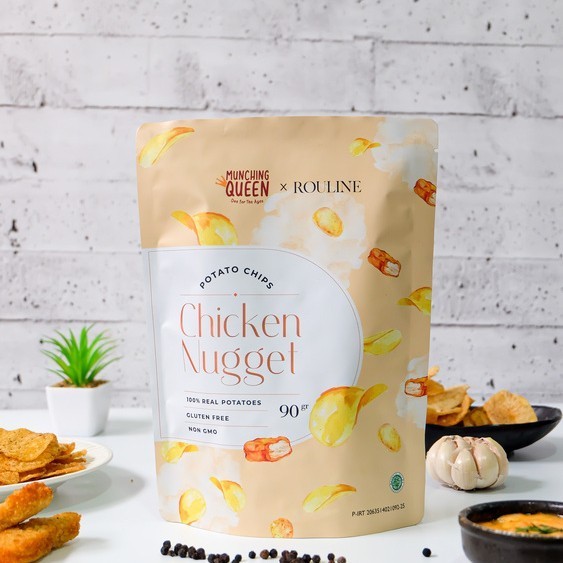 

New Munching Queen Chicken Nugget Potato Chips 90Gr