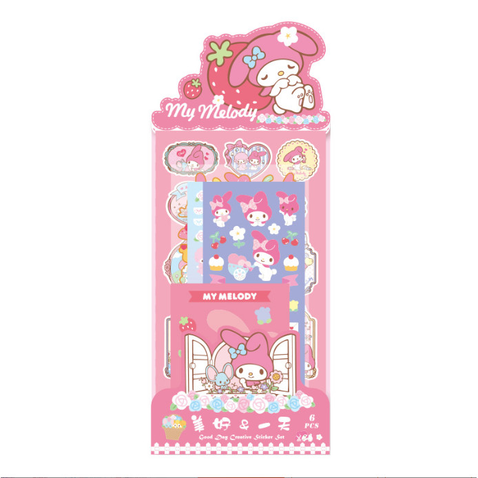 

J2 - Stiker karakter 6 lembar motif sanrio cute