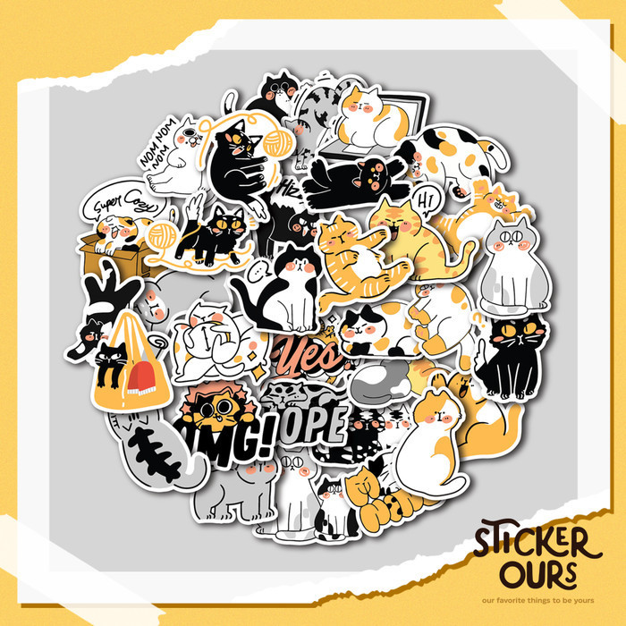 

STICKER PACK DOODLE CAT | STIKER TUMBLER LAPTOP | STIKER KOPER HELM