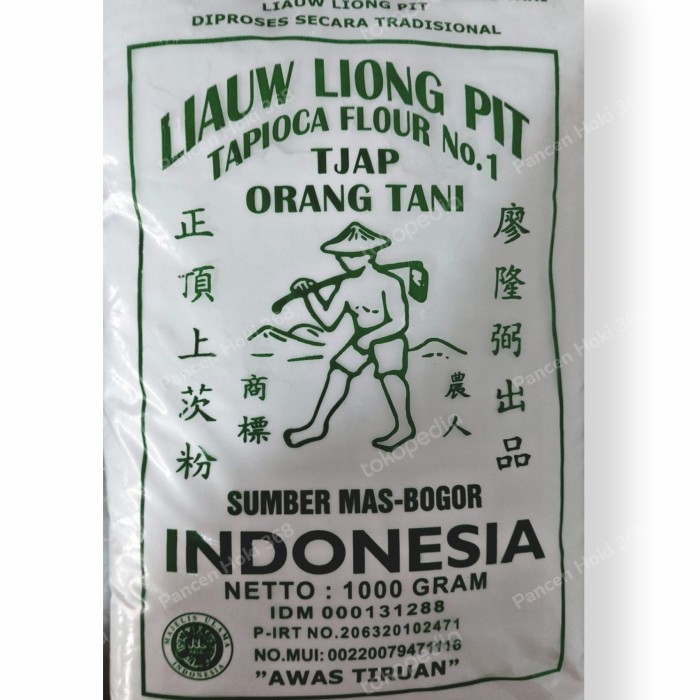 

Tepung Tapioka Liauw Liong Pit cap orang tani 1 kg / Sagu Tani