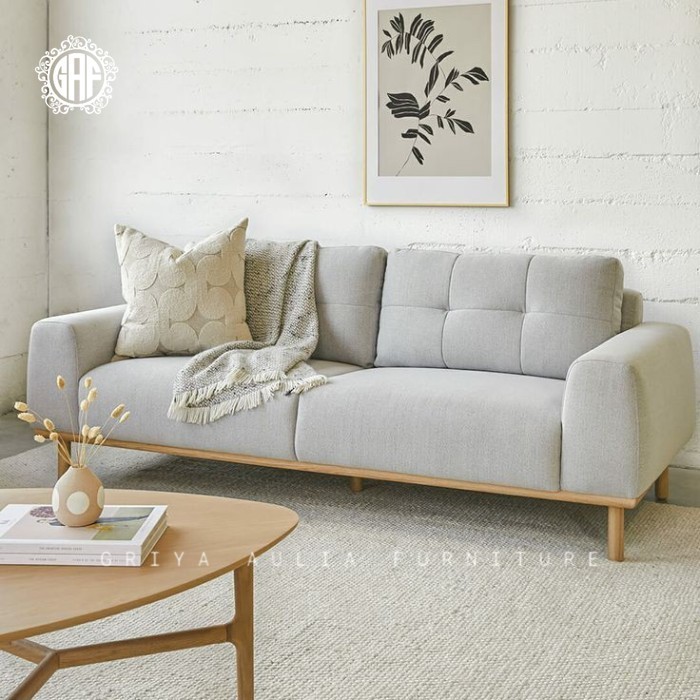 Sofa tamu modern kaki kayu jati sofa terbaru