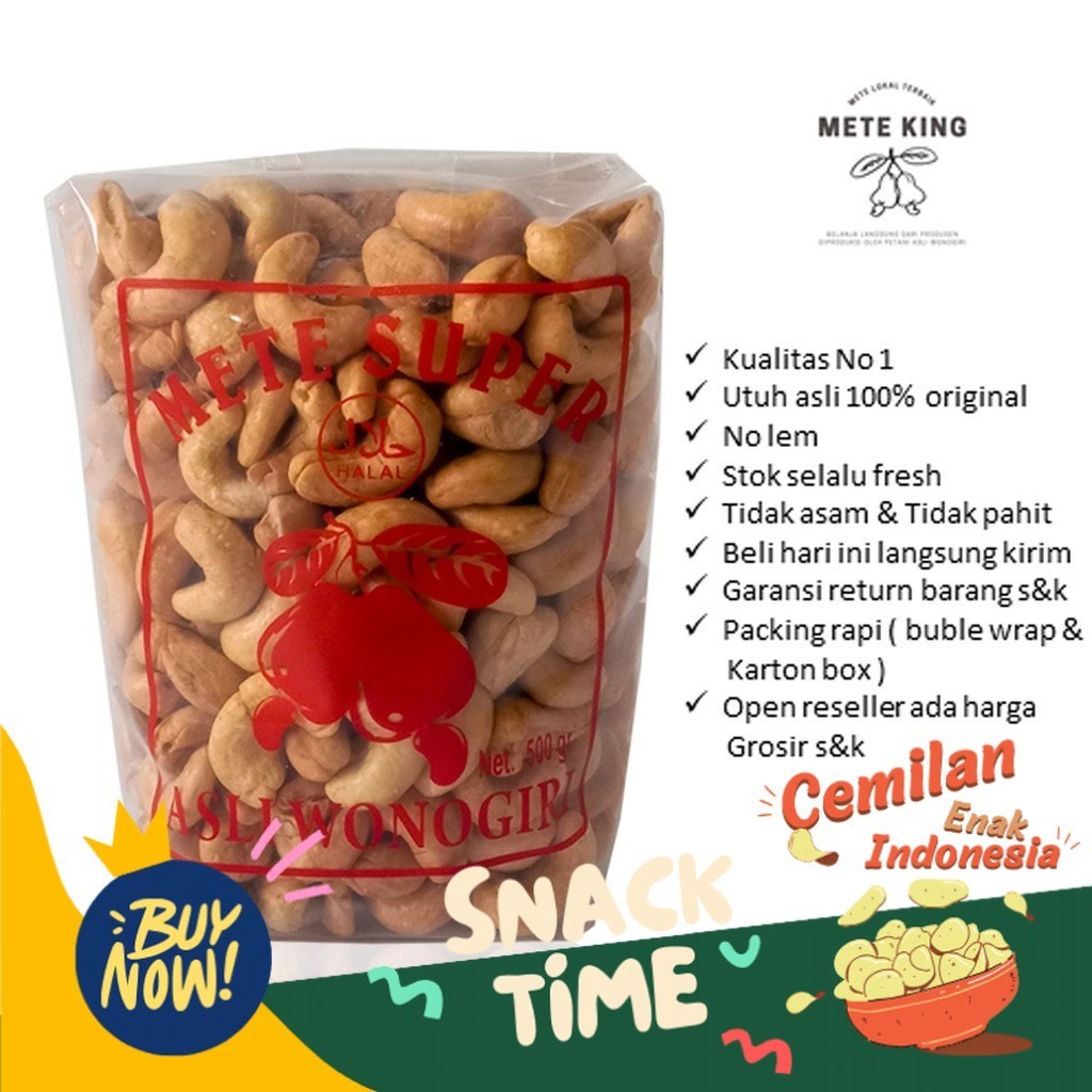 

Special Diskon Kacang mede oven matang 500gram mete roasted panggang bawang mente mateng gurih asin original mette bakar super jumbo camilan diet makanan ringan terlaris sehat murah wonogiri pedas manis snack utuh menir belah menir 500g almond mde