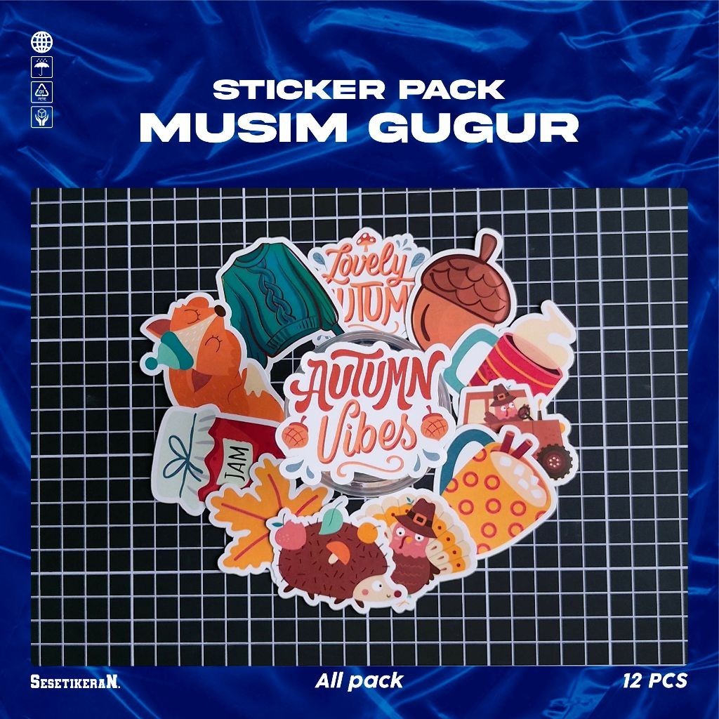 

COD✨ Sesetikeran Stiker Pack Musim Gugur Colorfull Keren Untuk Koper Laptop Skateboard