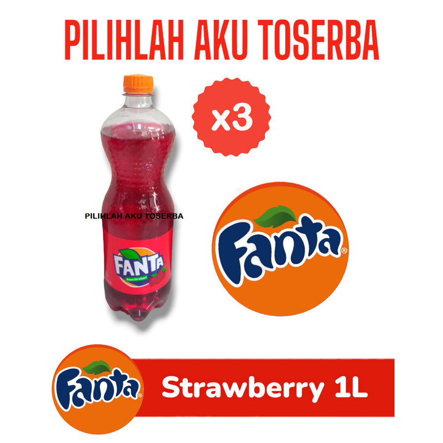 

Fanta Strawberry BOTOL PET 1 LITER - ( HARGA 3 BOTOL )