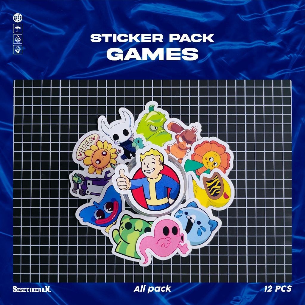 

COD✨ Sesetikeran Stiker Pack Games Lengkap Colorfull Keren Untuk Koper Laptop Skateboard