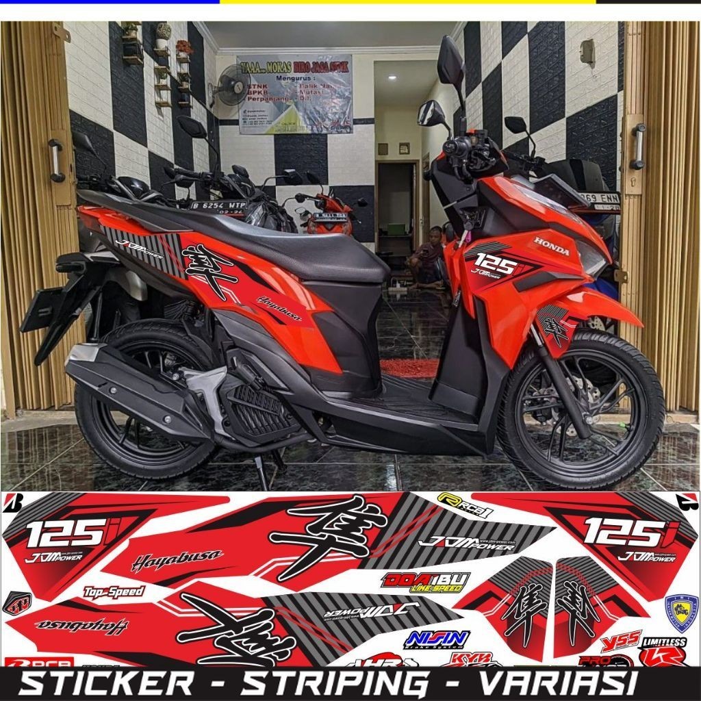 NEW VARIO 125 / STIKER VARIO BARU variasi stiker motor new vario 125 iss/cbs setiker striping