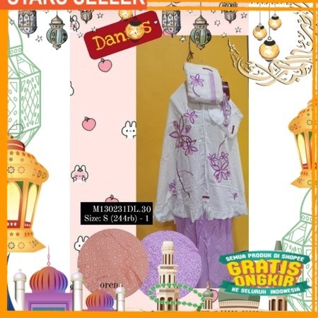 Sale dannis 30% / Mukenah Dannis S / mukenah anak / dannis diskon / mukenah diskon/ Pink Dusty Fanta