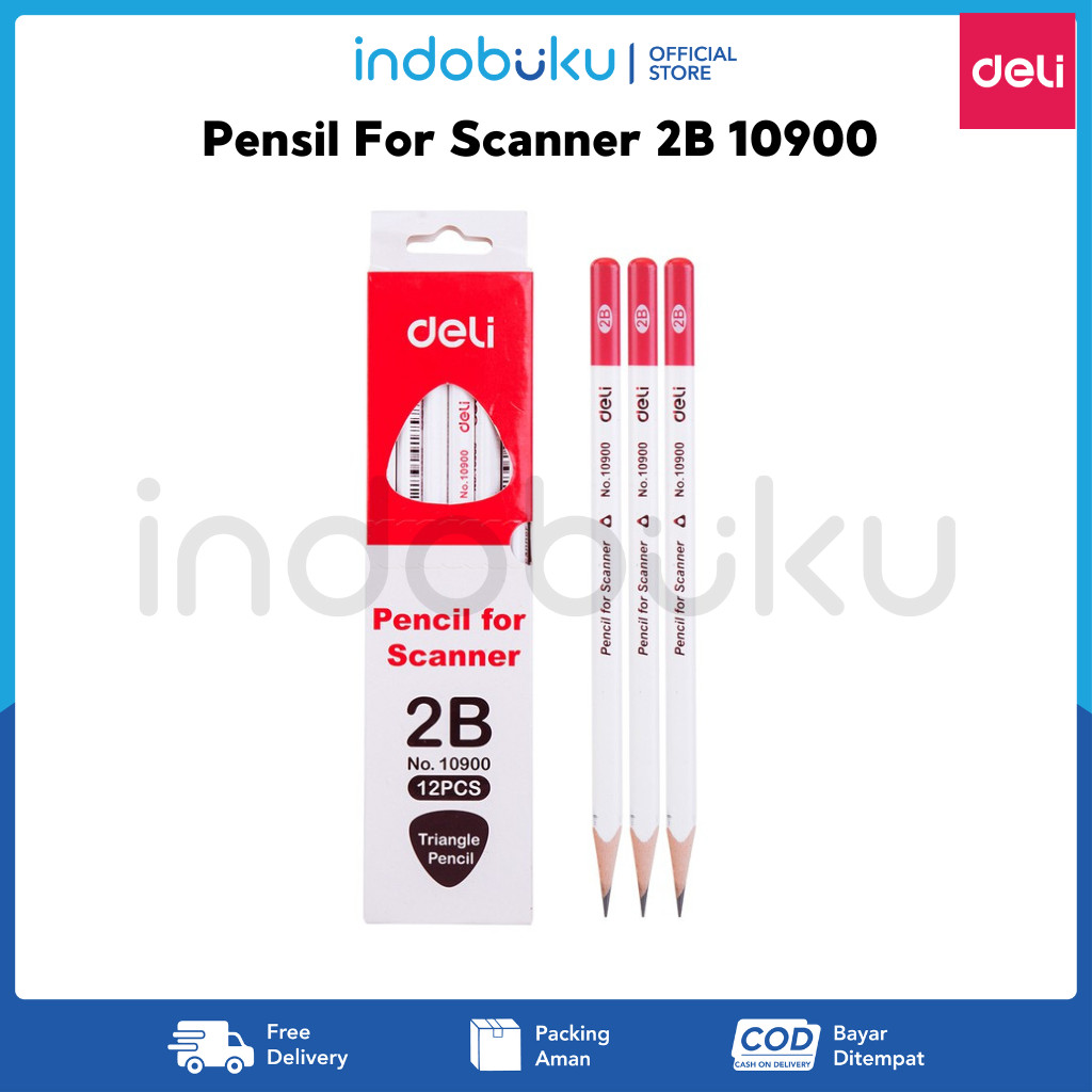 

Pensil For Scanner 2B Deli Pensil Ujian Komputer 10900 ( 1Pack Isi 12Pcs )