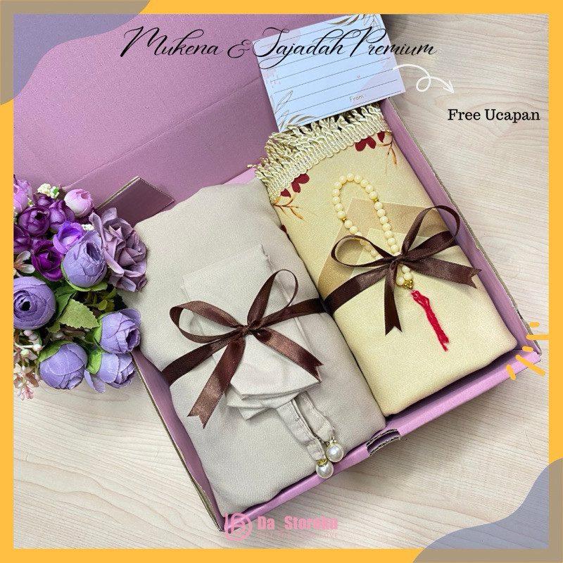 HAMPERS MUKENA KATUN MIKRO DAN SAJADAH PREMIUM HADIAH WEDDING SESERAHAN ALAT SHOLAT SOUVENIR IDUL FI