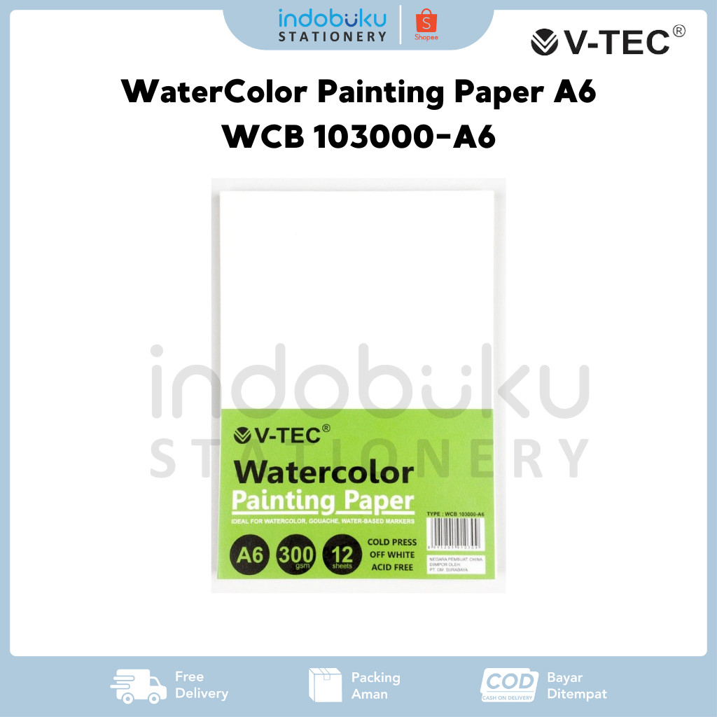 

WaterColor Painting Paper A6 300gsm V-Tec WCB 103000-A6