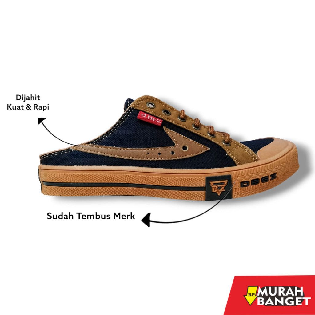 Slip on pria buat lebaran- DBEZ Sandal Selop Sneakers Pria ST02 | Sandal Selop Karet Kasual Pria | S