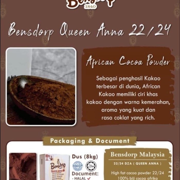 

HIGH FAT COCOA POWDER 22/24 MERK BENSDORP