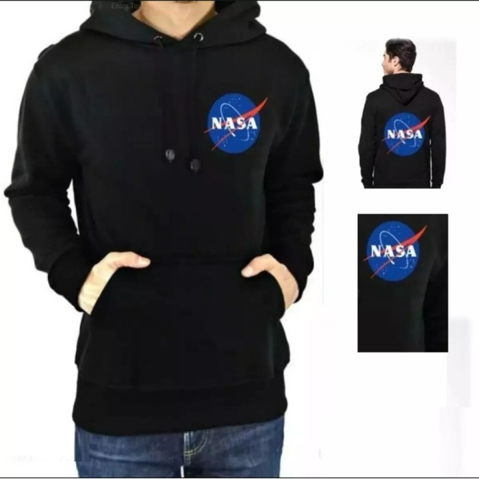 Baju Sweater Nasa RO Sweater Pria babyterry Grey/Black Kekinian