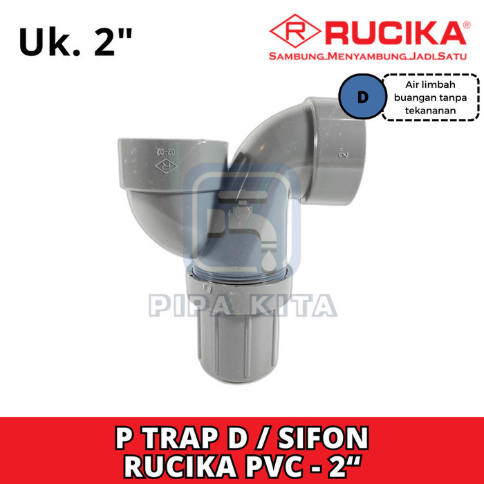 P Trap D 2 Inch RUCIKA Sifon PVC 2" Sambungan Leher Angsa