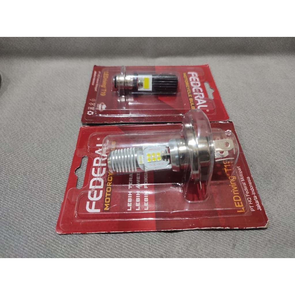 Motorcycle bulb lampu motor Federal LEDriving T19 putih terang LED H4 H6