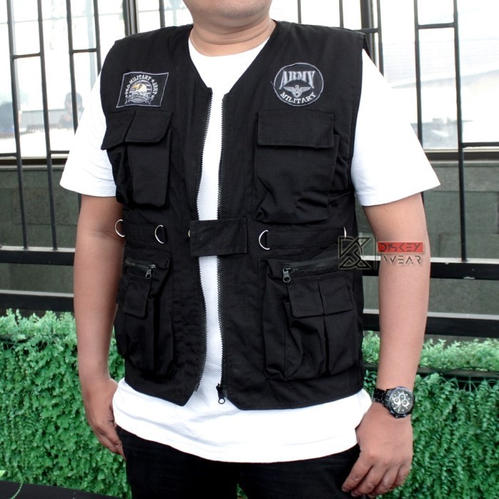 Vest Rompi / Rompi army / Rompi crew / Rompi mancing / Rompi kanvas - army Salju, M