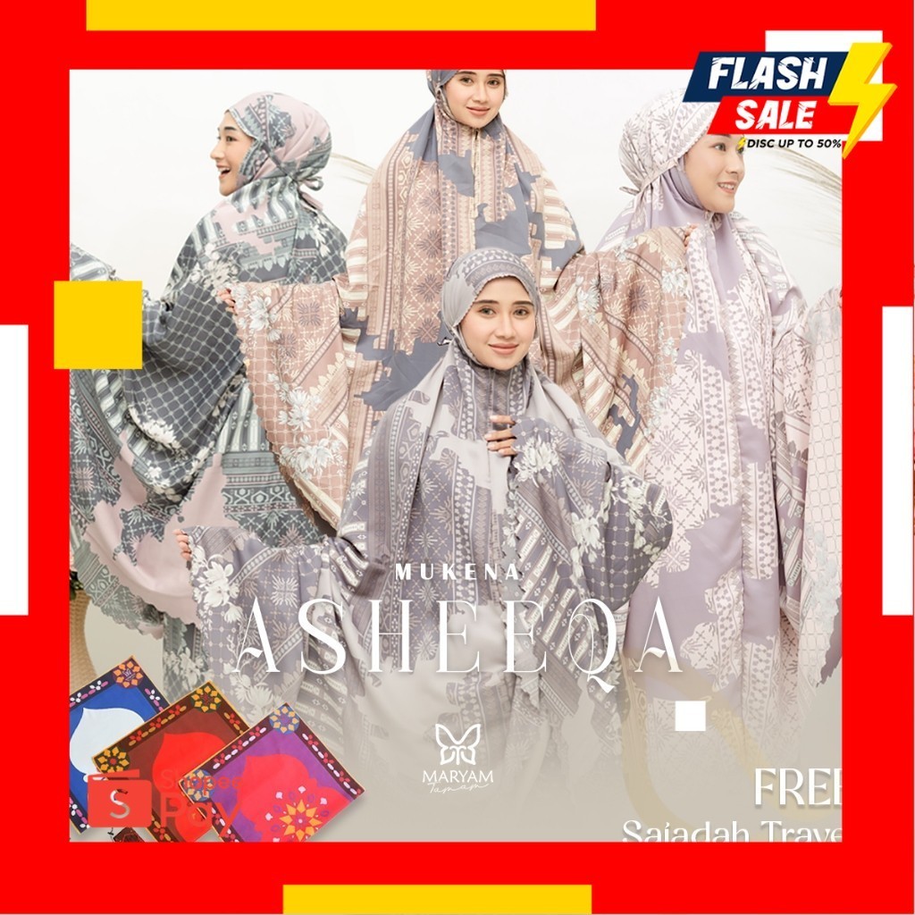 LEBARAN SALE 4.4 |  FREE SAJADAH MTP 01 - Mukena Dewasa Daily 2in1 Asheeqa Series | Mukena 2 in 1 Ma