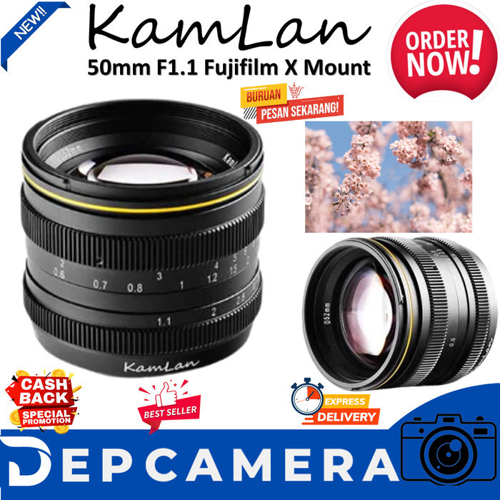 kamlan 50mm F1.1 Fujifilm X Mount Mirrorless - Lensa Manual Fix bokeh - Unit Only