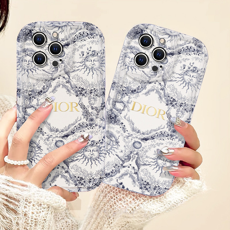 Sun God Solf Case Dior  pattern casefor  Casing hp iPhone 11 12 15 14 13 PlusProMax 8 7Plus SE2 SE3 