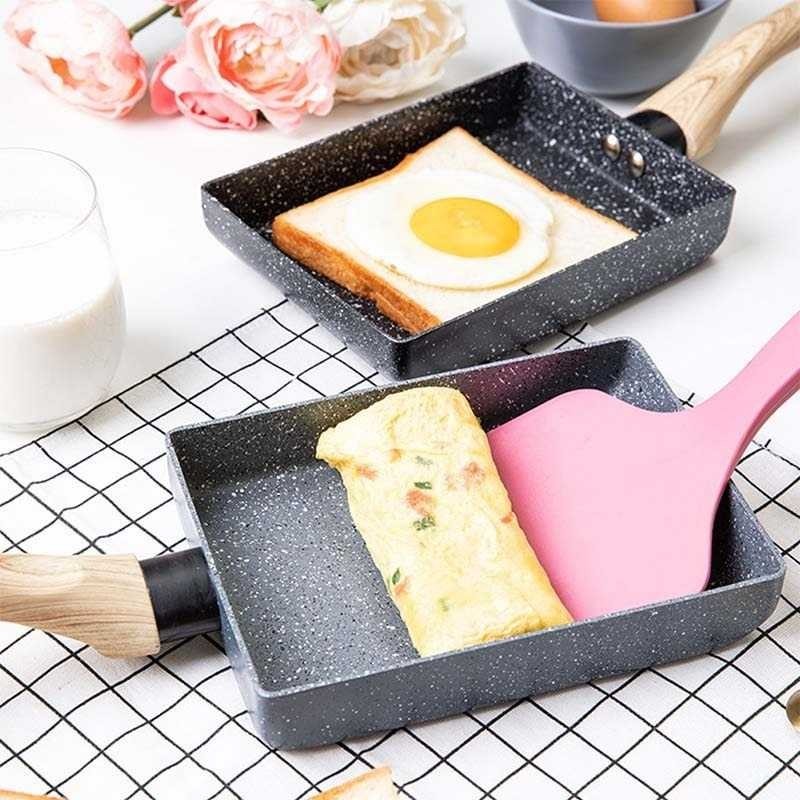 COD Kwali Kuali Wajan Penggorengan Panggang Frying Wok Pan Kotak Bahan Keramik Granit Tebal Anti Len