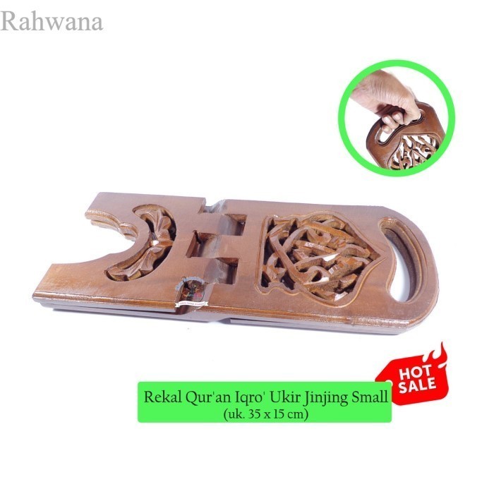 

Rekal Qur'an Iqro' Jinjing Ukir uk. 15 x 35 cm | Rehal | Meja Tadarus murah