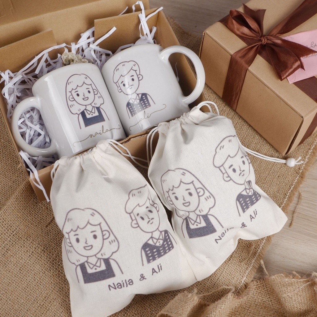 

Hampers Mug Kado pernikahan/ Baru Mewah