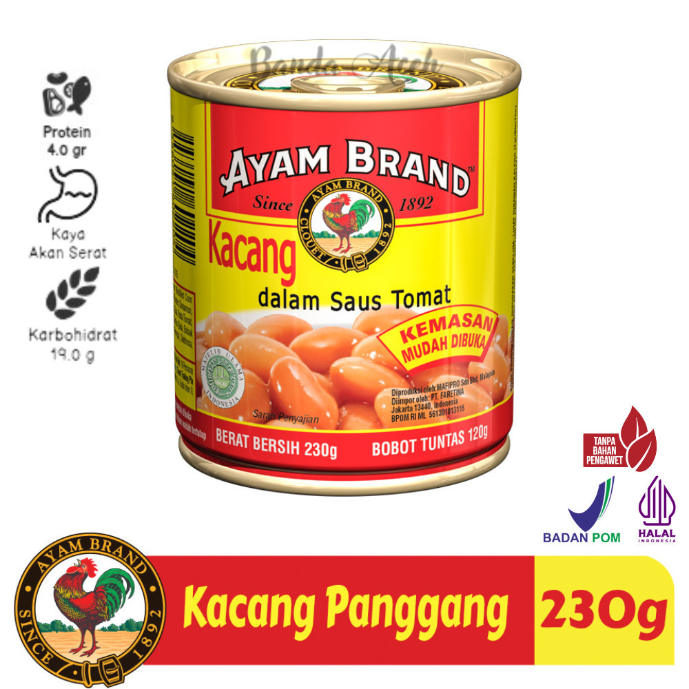 

(Aceh) Ayam Brand - Kacang Panggang Kaleng Baked Beans 230gr