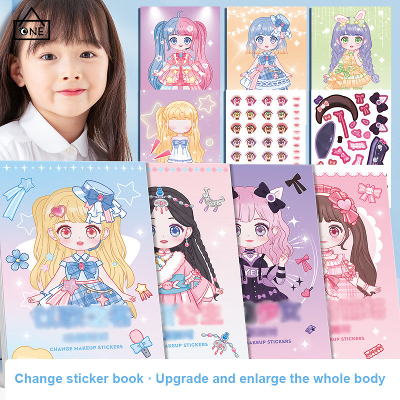 

COD❤️Stiker Berganti Pakaian Putri Stiker Lucu Kartun Mainan Anak Perempuan