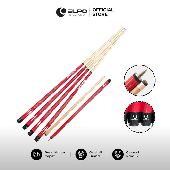 Stick Billiard Cue Pool Snooker Supreme Stik Billiard Kayu Maple 13 mm