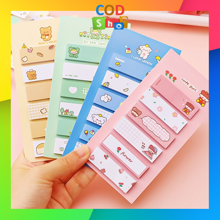 

COD - S6222 Penanda Buku Memo Stick / Stationery Memo Pad Convenience Cute / Mini Memo Lucu 6 in 1 / Sticky Notes Label Karakter