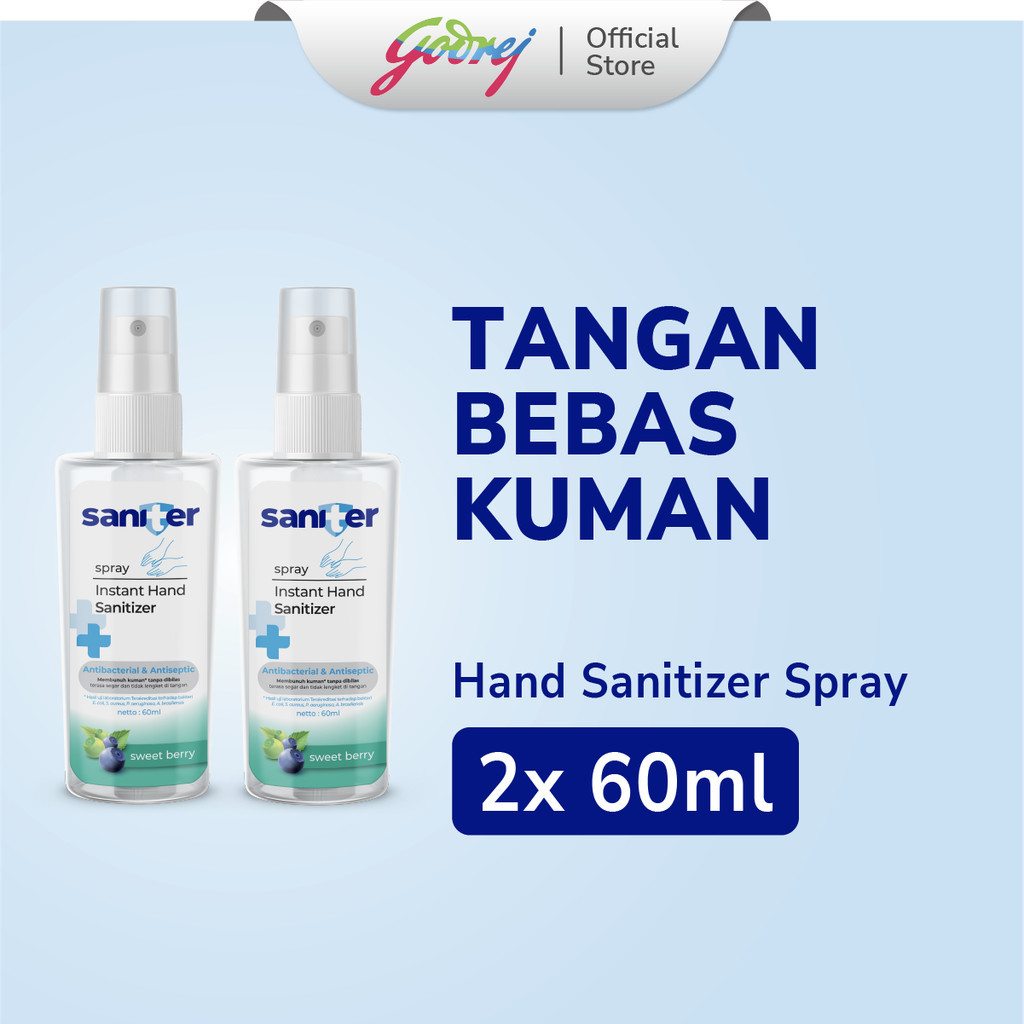 Saniter Hand Spray Sweet Berry 60ml - Twinpack