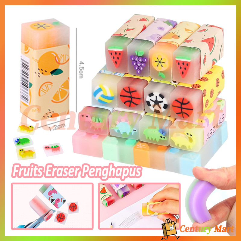 

Fruits Eraser Penghapus/Penghapus Dinosaurus/Eraser Hapusan Pensil Motif Dino Bola dan Buah/Penghapus Kartun/Penghapus Eraser Karet Motif DINOSAURUS jelly