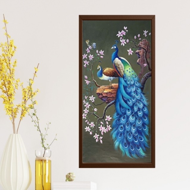 Wall Sticker / Stiker Dinding / Kaca (2 Burung Merak Ekor Biru)