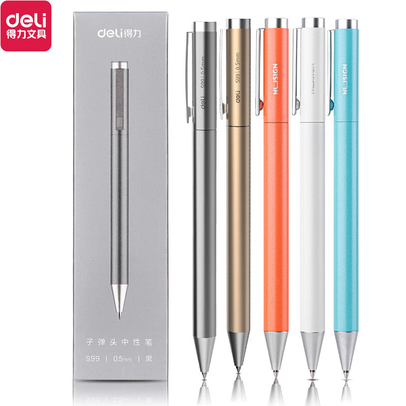 

Xiaomi Deli Metal Gel Pen Rollerball Caneta ручка Ballpoint 0.5MM Signing Pens for Office Students Business Stationary Supplies