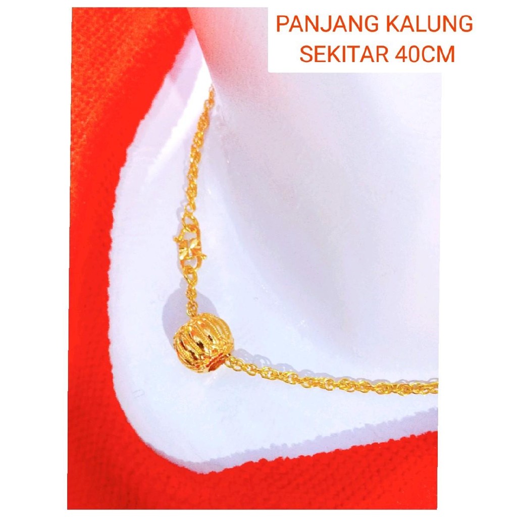 Kalung Giovanni Boba bola ukir Xuping gold panjang Sekitar 40Cm produk pariscounter awet anti hitam