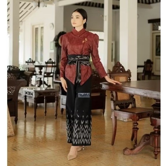 Set kebaya janggan celana kulot batik etnik seragam pesta kondangan acara formal premium