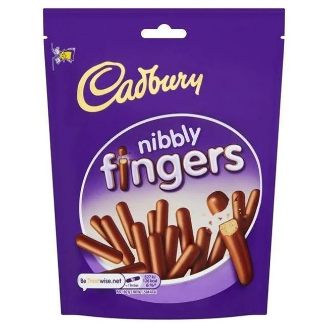 

Coklat CADBURY Nibbly Fingers 125gram asal Eropa