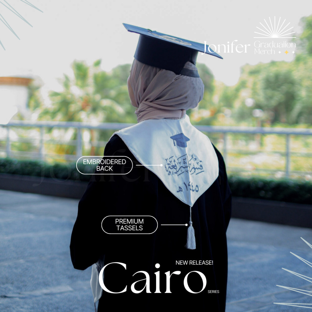 NEW Selempang Wisuda Stanford Cairo - Bahan Satin dan Beludru Premium - Font Arab dan Font Latin - N