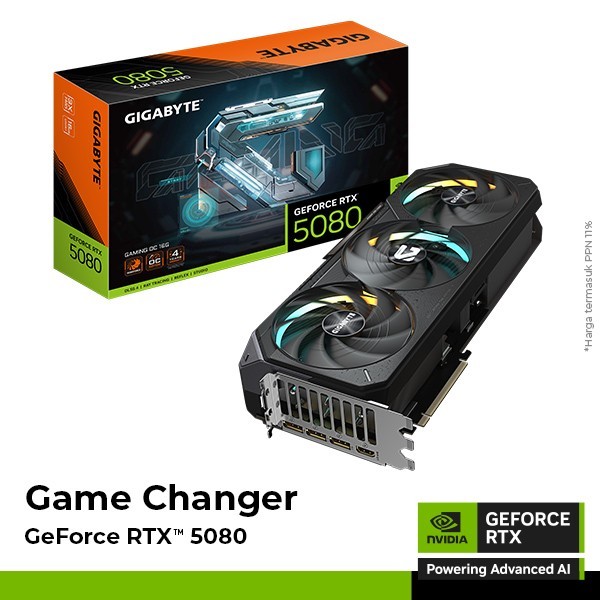 VGA Card Gigabyte GeForce RTX 5080 GAMING OC 16G - 16GB GDDR7