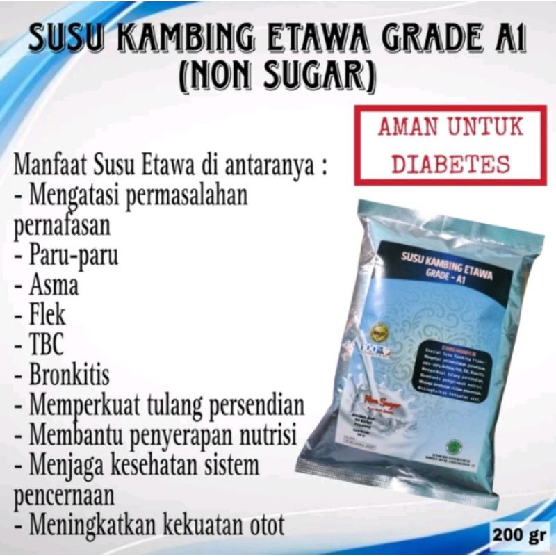 

SUSU KAMBING ETAWA GRADE-A1 NON SUGAR 200GR