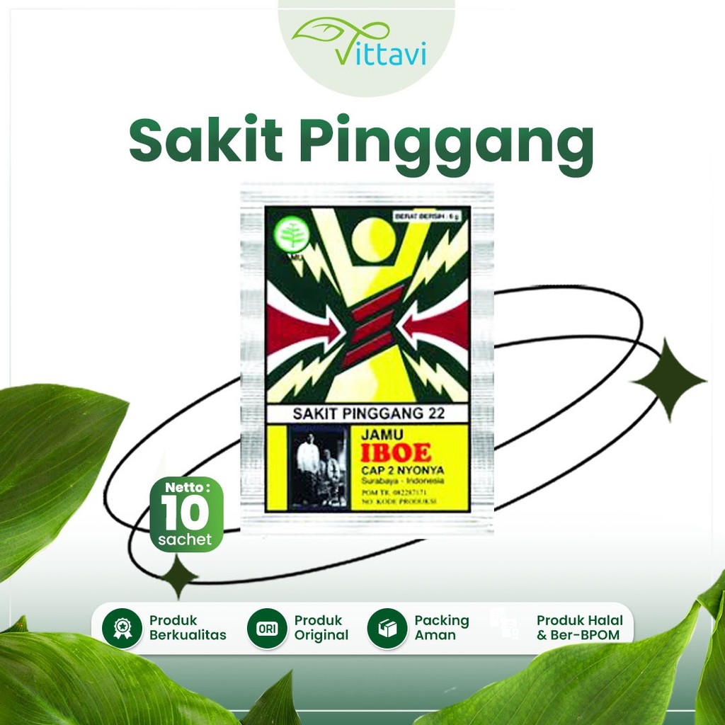 Vittavi Jamu Sakit Pinggang 22 Cap Iboe Herbal Sakit Pinggang Sampai bokong Kaki Kesemutan Lumpuh Hn