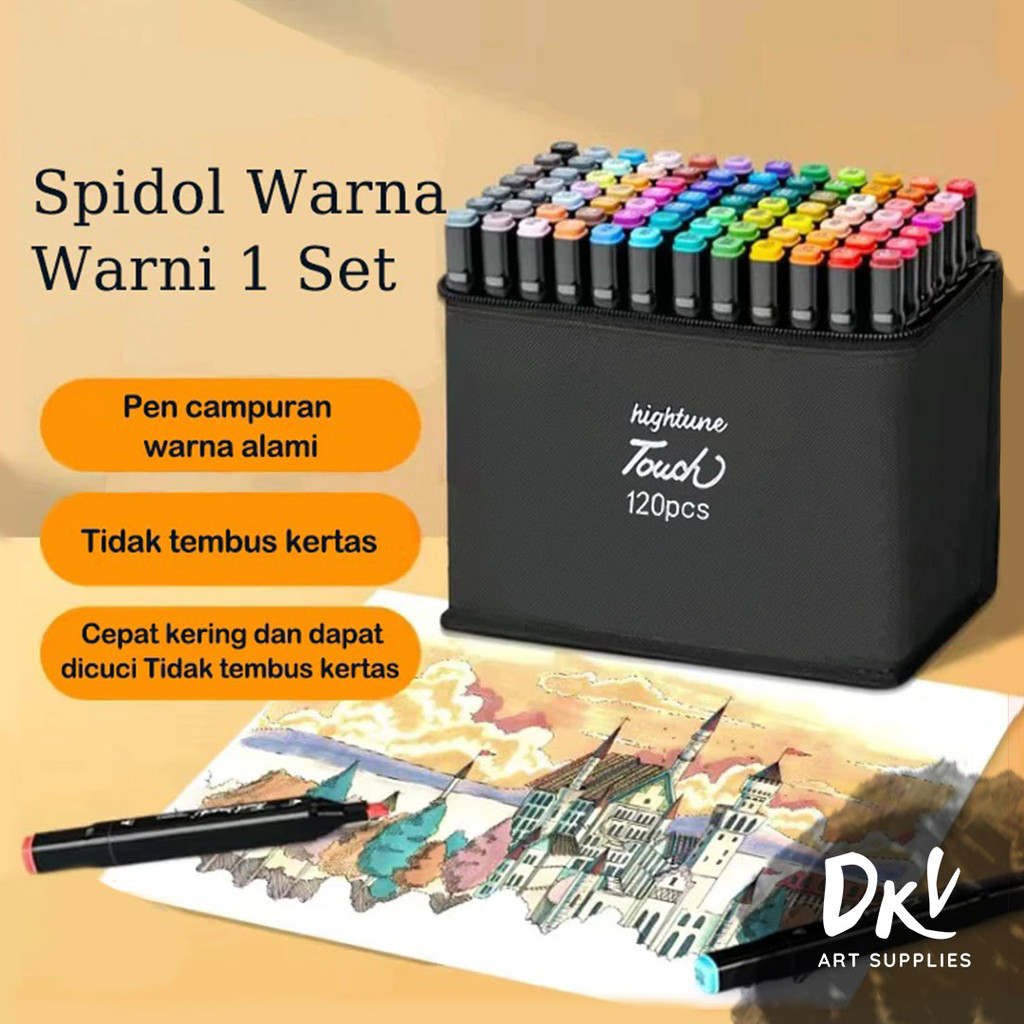 

Spidol Sketsa Spidol Umum / TOUCH Alcohol Marker 24/36/48/60/80 Warna Color Spidol Animation Markers Round Flat Dual Tip Twin DKV