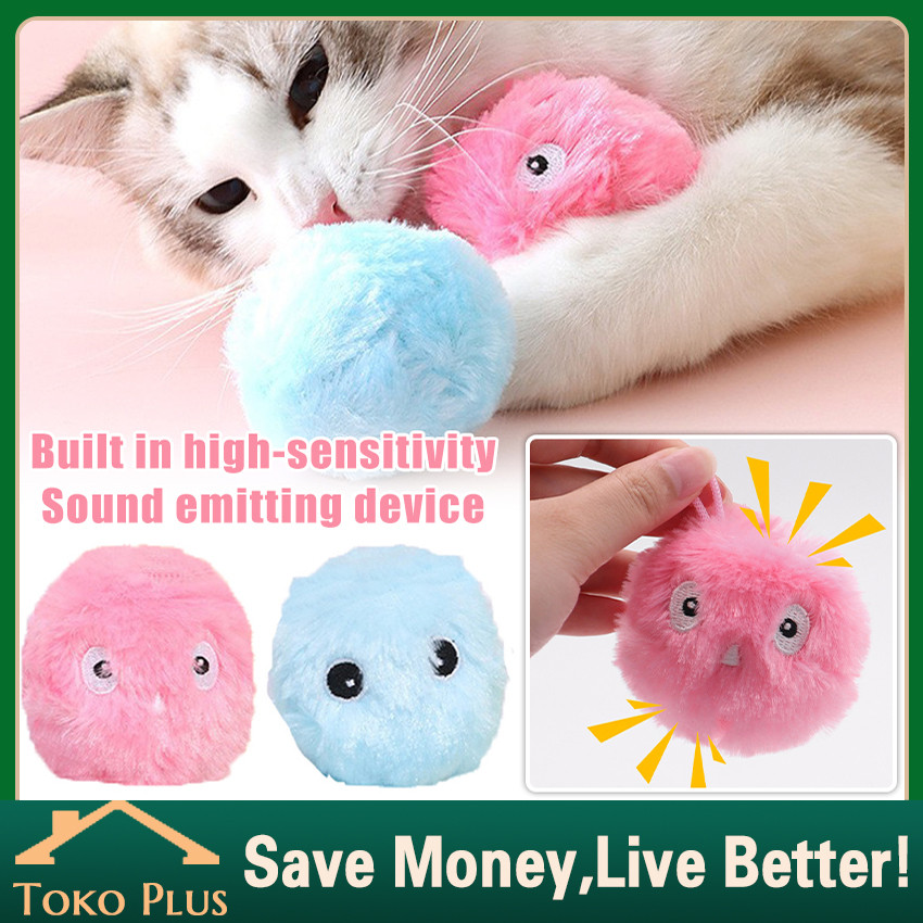 Mainan Bola Untuk Kucing Bersuara Binatang Dapat Diisi Catnip Worry Pet Stress - Animal Sounds Ball 